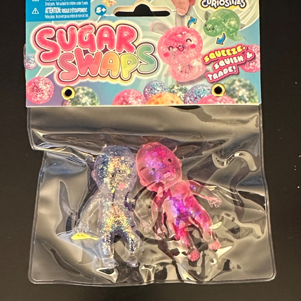 Viral Sugar Swaps Twins Gross Fetus Squishy Set Pink & Iridescent Glitter Squish